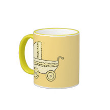 Yellow Baby Pram. Coffee Mug