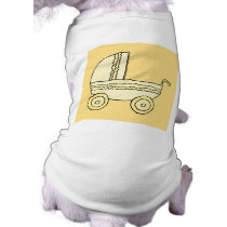 Yellow Baby Pram. Doggie Shirt