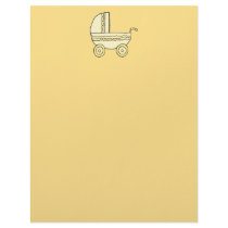 Yellow Baby Pram. Letterhead Template