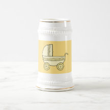 Yellow Baby Pram. Mugs