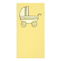 Yellow Baby Pram. Picture Card