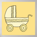 Yellow Baby Pram. Print