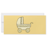 Yellow Baby Pram. Full Color Rack Card