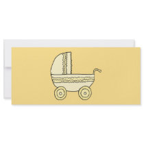 Yellow Baby Pram. Full Color Rack Card