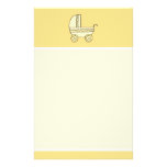 Yellow Baby Pram. Stationery Paper