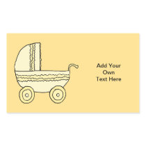 Yellow Baby Pram. Rectangle Sticker