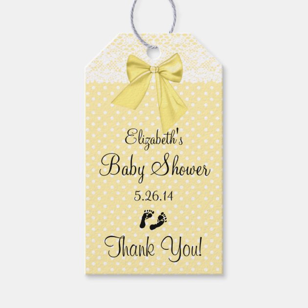 Yellow Baby Shower Guest Favor- Thank You Pack Of Gift Tags