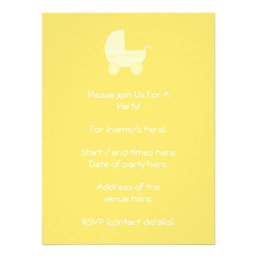 Yellow Baby Stroller. Announcements
