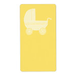 Yellow Baby Stroller. Personalized Shipping Label