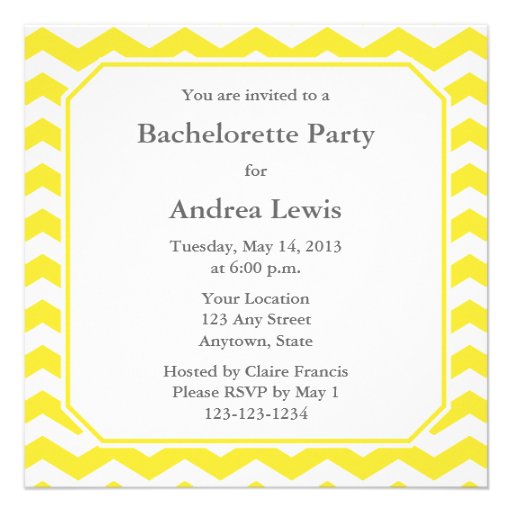 Yellow Bachelorette Party Invite / Announcement
