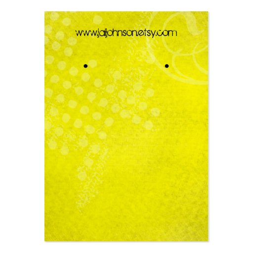 Yellow Background Earring Cards Business Card (front side)