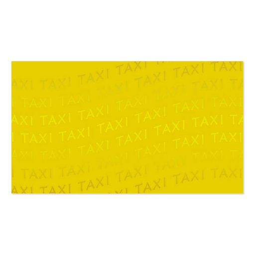 Yellow Background Taxi Service Business Card (back side)