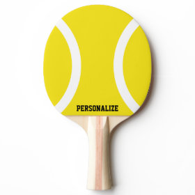 Yellow ball ping pong paddle for table tennis