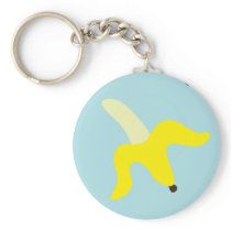 Yellow Banana Pattern Key Chain