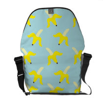 Yellow Banana Pattern Messenger Bags