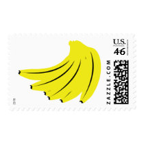 yellow bananas fruits postage stamp