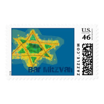 Yellow Bar Mitzvah Star Stamp