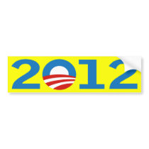Yellow Barack Obama 2012 bumper sticker bumper stickers