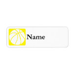Yellow basketball return address labels