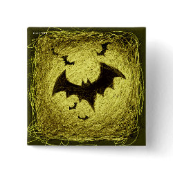 Yellow Bats Halloween Button button