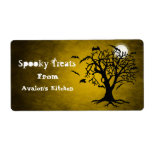 Yellow Bats Halloween Treats Baking Label