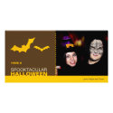 Yellow bats modern spooktacular Halloween custom photocard