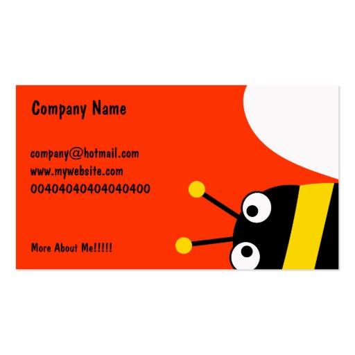 Yellow Bee Business Card (front side)