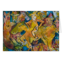 Yellow Bellied Hoot and the Angry Horse Card
