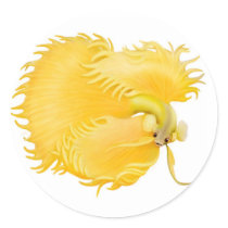 Yellow Betta Fighting Fish Sticker