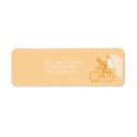Yellow Bicycle Couple Wedding Return Address Label label