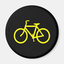Yellow  Bike Refrigerator Magnets