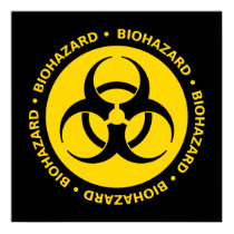 Yellow Biohazard Symbol Poster posters by yarddawg Yellow Biohazard Symbol Poster posters