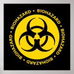 Yellow Biohazard Symbol Poster posters