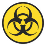 Yellow Biohazard Symbol Sticker