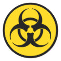Yellow Biohazard Symbol Sticker