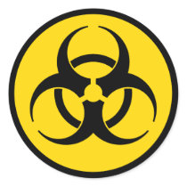 Yellow Biohazard Symbol Sticker by yarddawg Yellow Biohazard Symbol Sticker