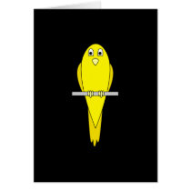 Yellow Bird. Canary. On Black. Greeting Cards