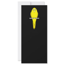 Yellow Bird. Canary. On Black. Custom Rack Card