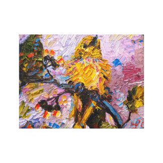 Yellow Bird Oil Painting Wrapped Canvas wrappedcanvas