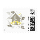yellow birds couple in love stamp stamps
