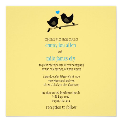 yellow birds invitation