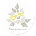 yellow birds mother's day sticker stickers