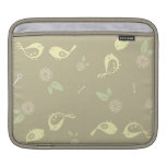 Yellow Birds on Beige with Flowers ipad sleeves