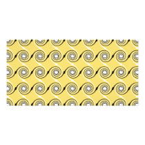 Yellow, Black and White Swirls Pattern. Picture Card