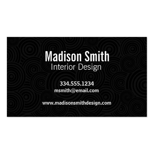Yellow & Black Bee Pattern Business Card (back side)