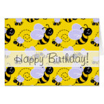 Yellow & Black Bumble Bee Greeting Card