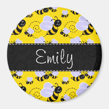 Yellow & Black Bumble Bee Magnet