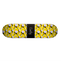 Yellow & Black Bumble Bee Skate Board