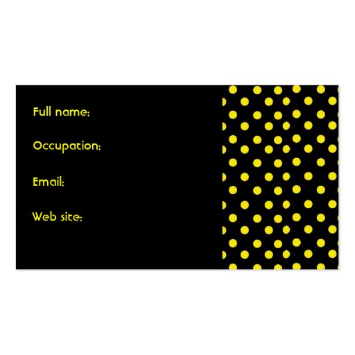 Yellow & Black Business Card (front side)