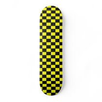 yellow black checkered board skateboards
